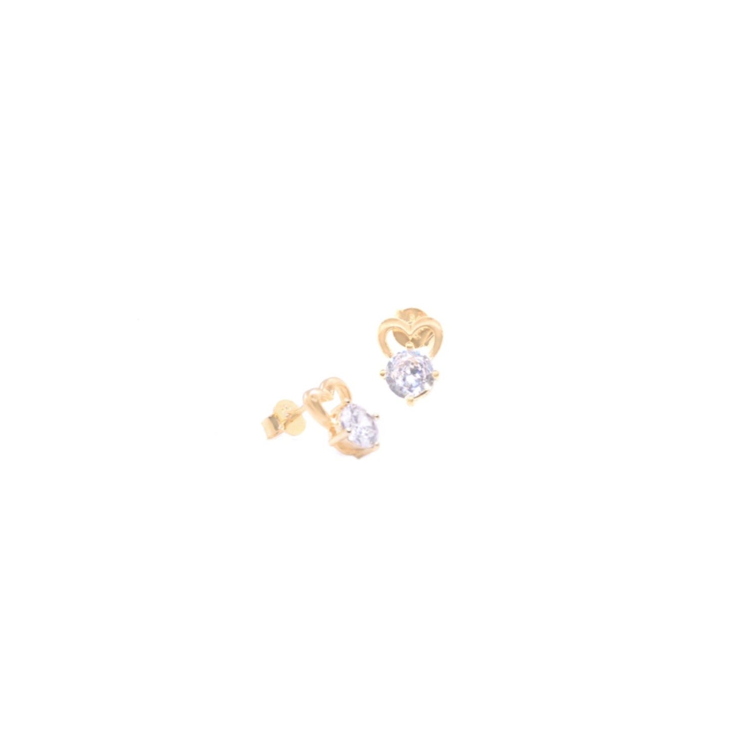Aretes corazón & zirconias