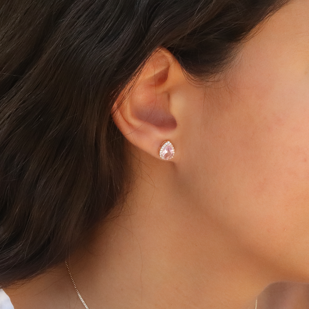 Aretes zircornias rosas