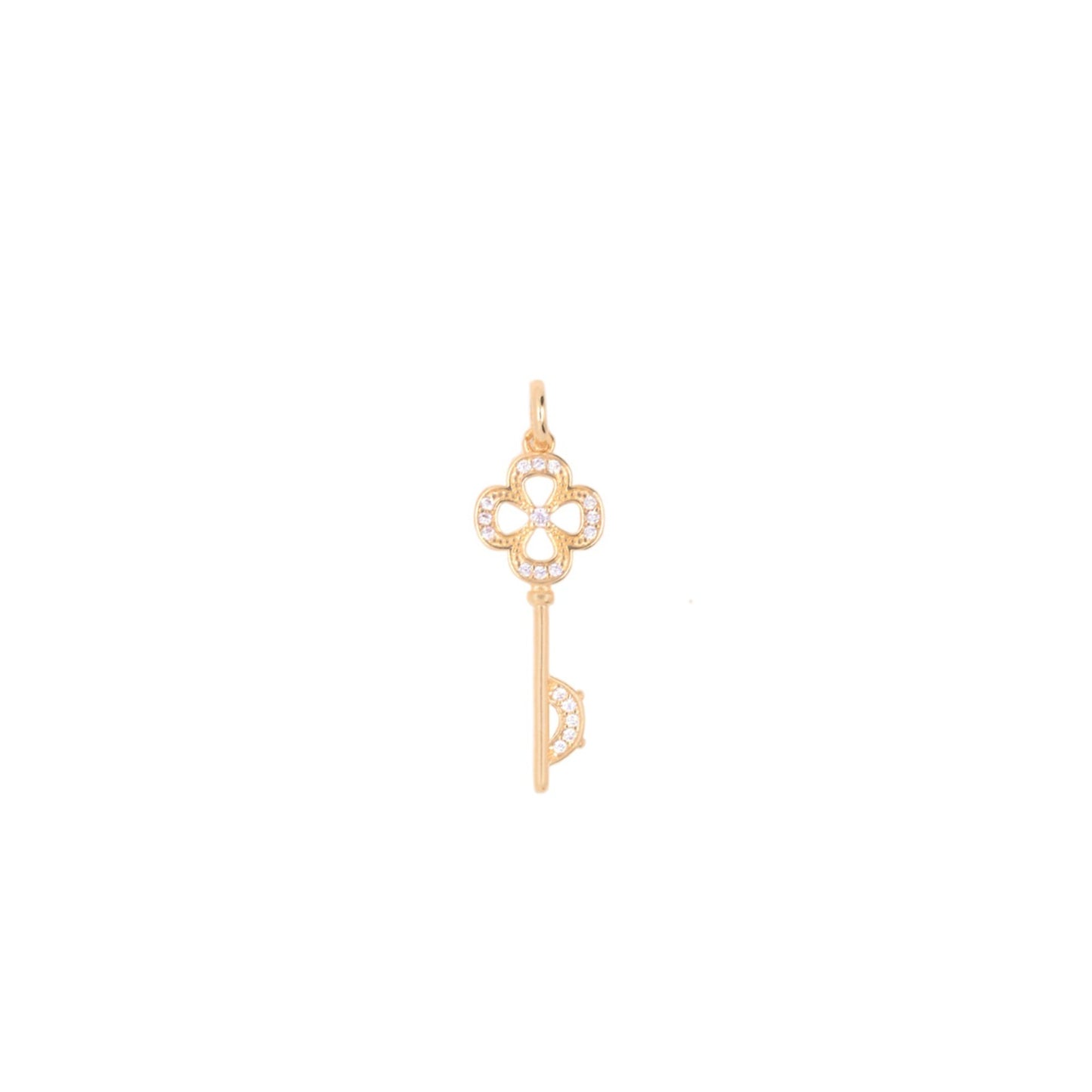 Dije de llave con zirconias blancas