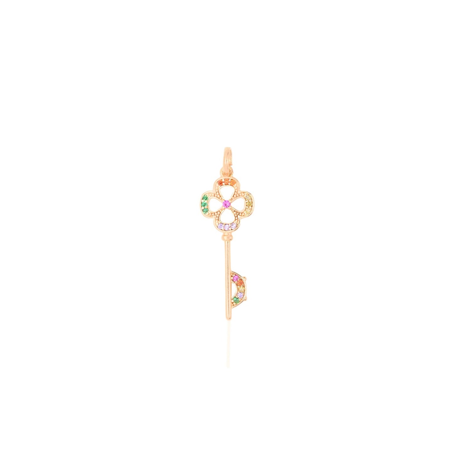 Dije de llave con zirconias arcoiris
