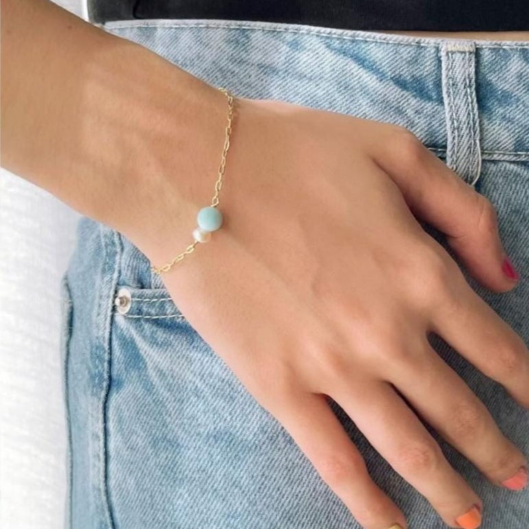 Guillo larimar & perlas