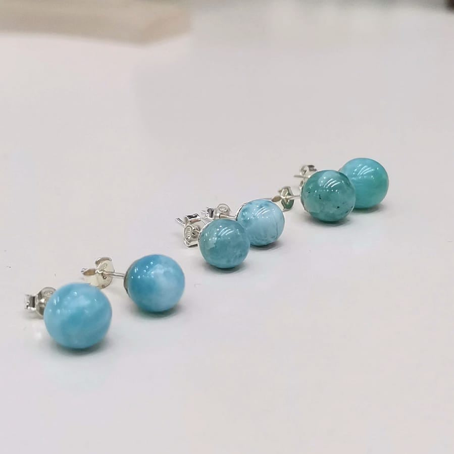 Dormilonas de Larimar en plata
