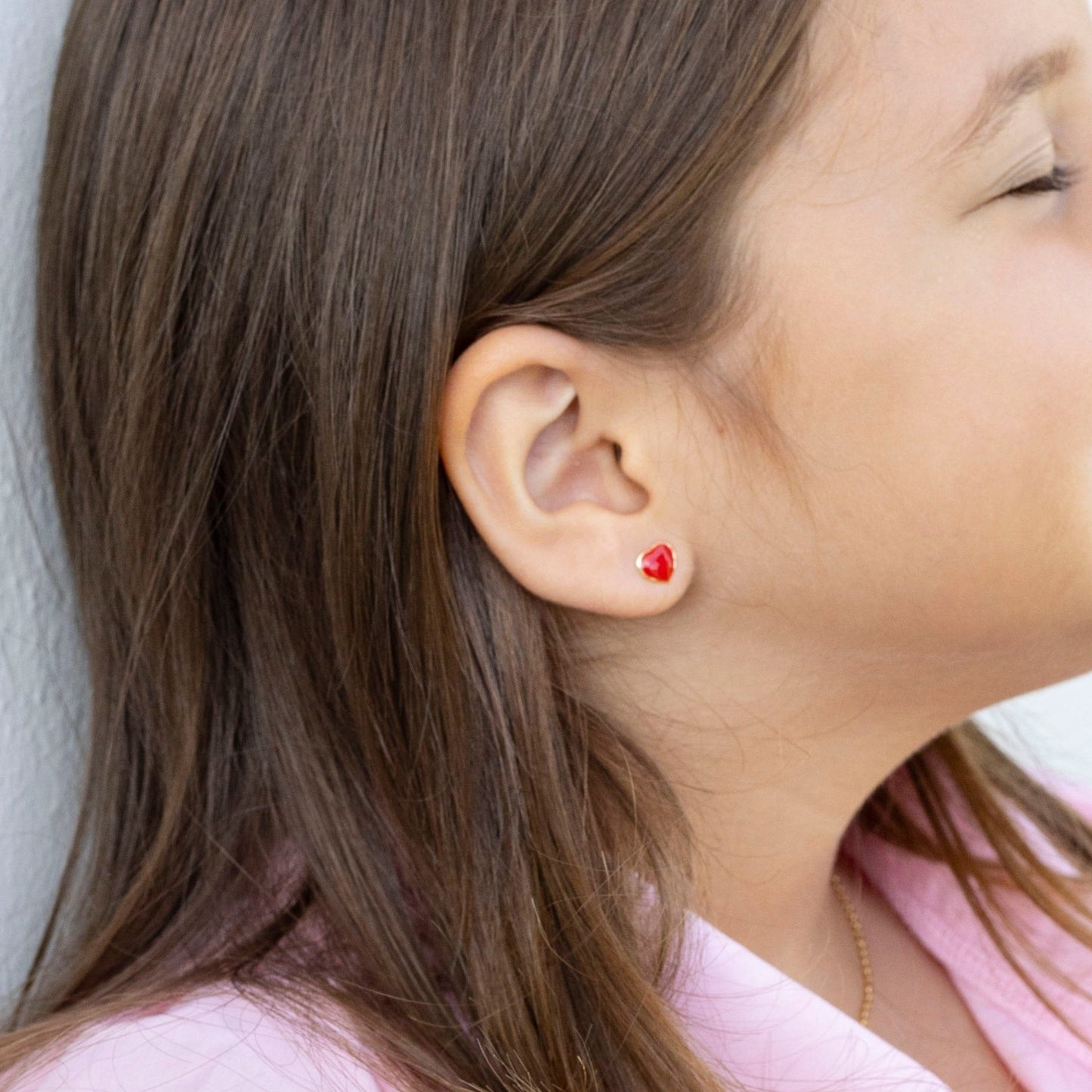 Aretes corazón de niña