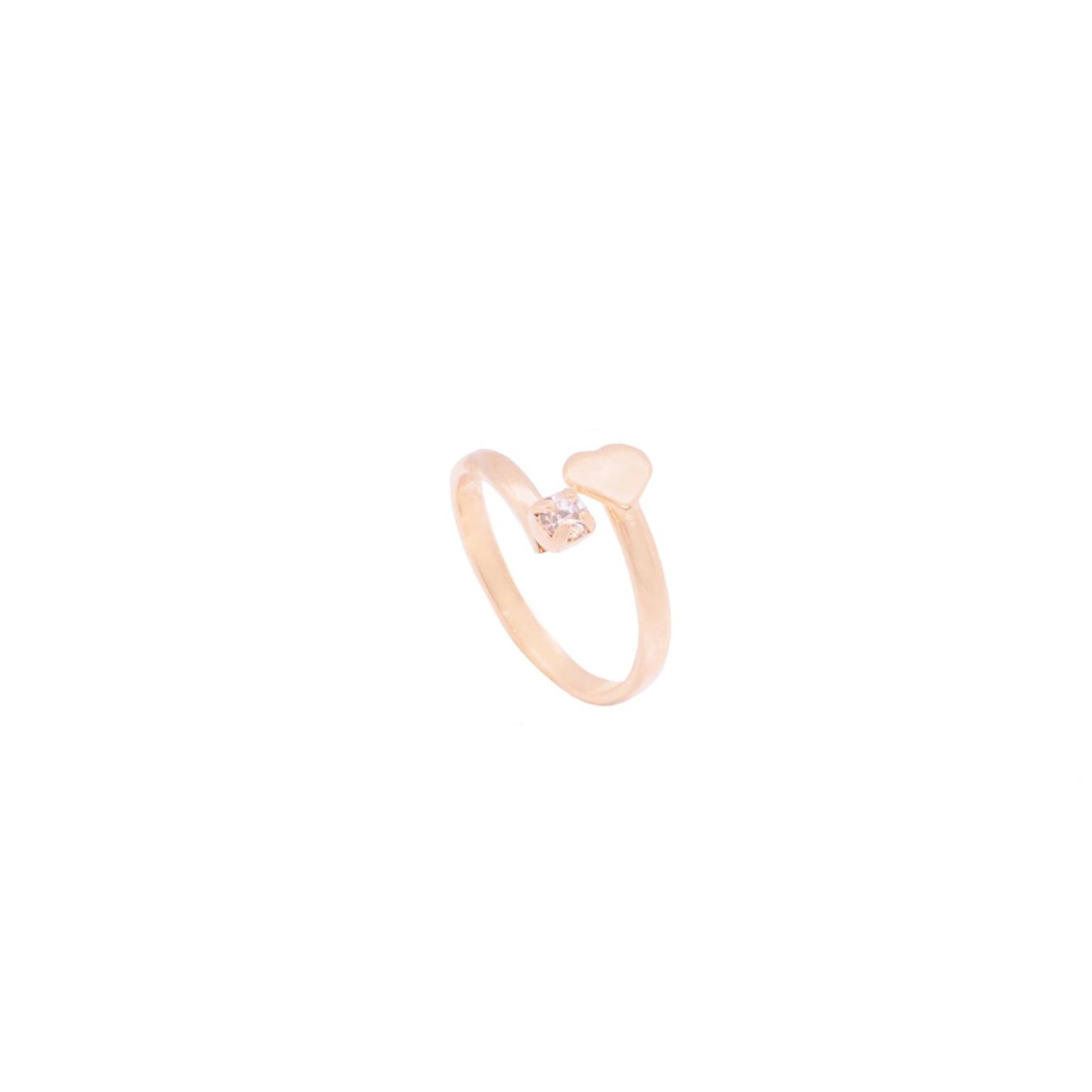 Anillo corazón y zirconias