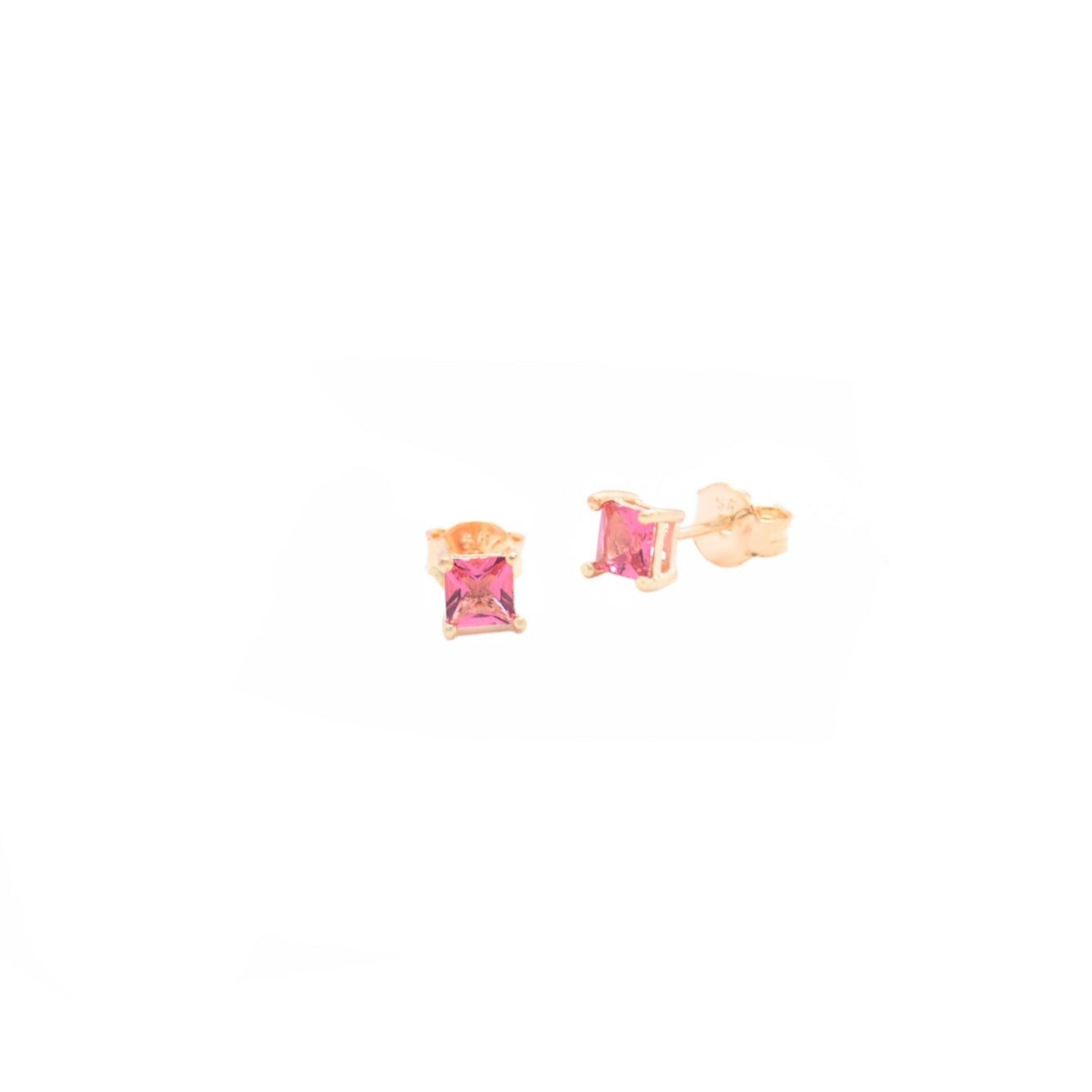 Aretes zirconia rosa