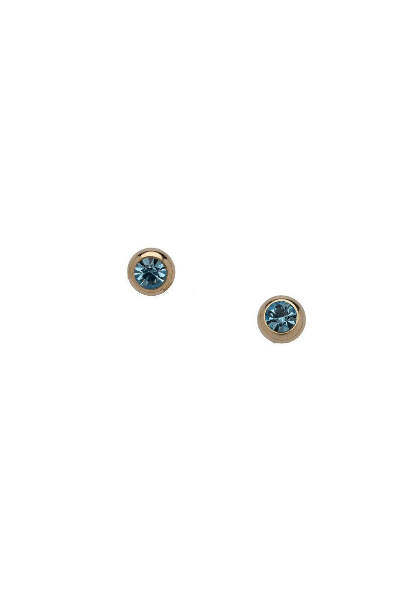 Aretes de zirconia azul pequeño