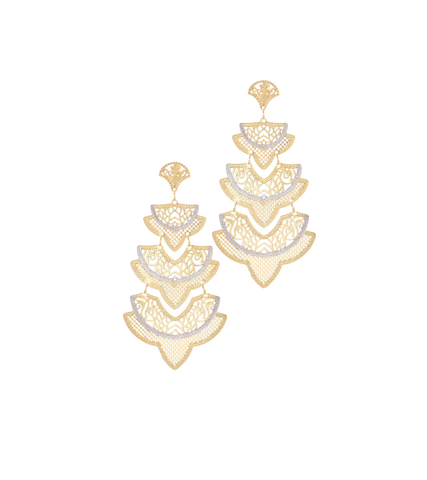 Aretes Grandes en dos tonos
