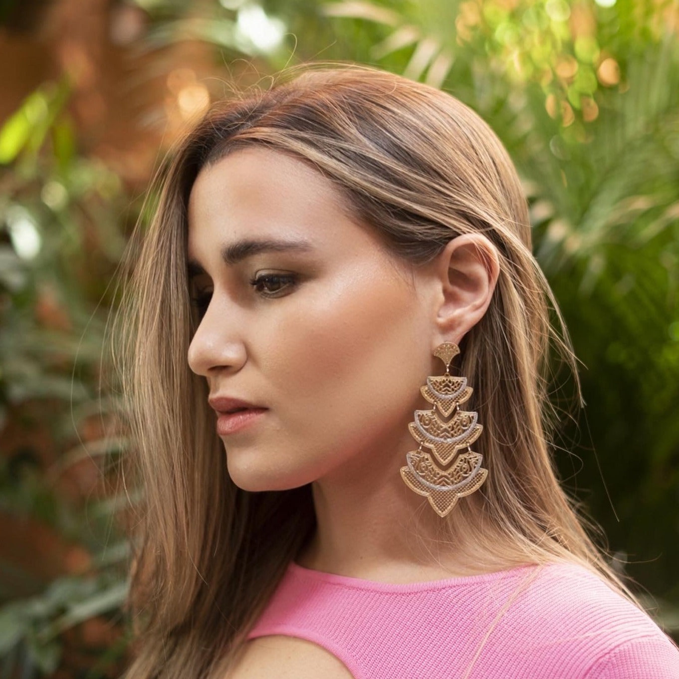 Aretes Grandes en dos tonos