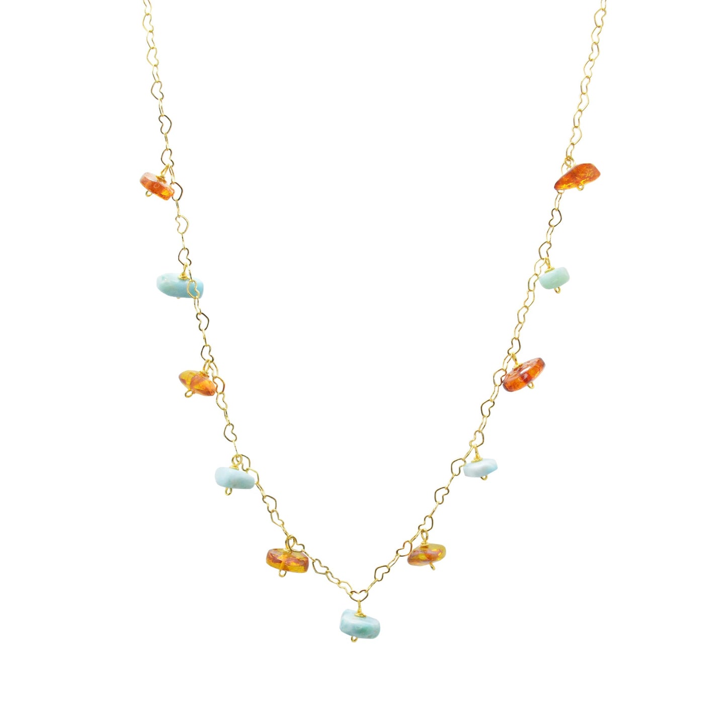 Chokers de larimar y ámbar