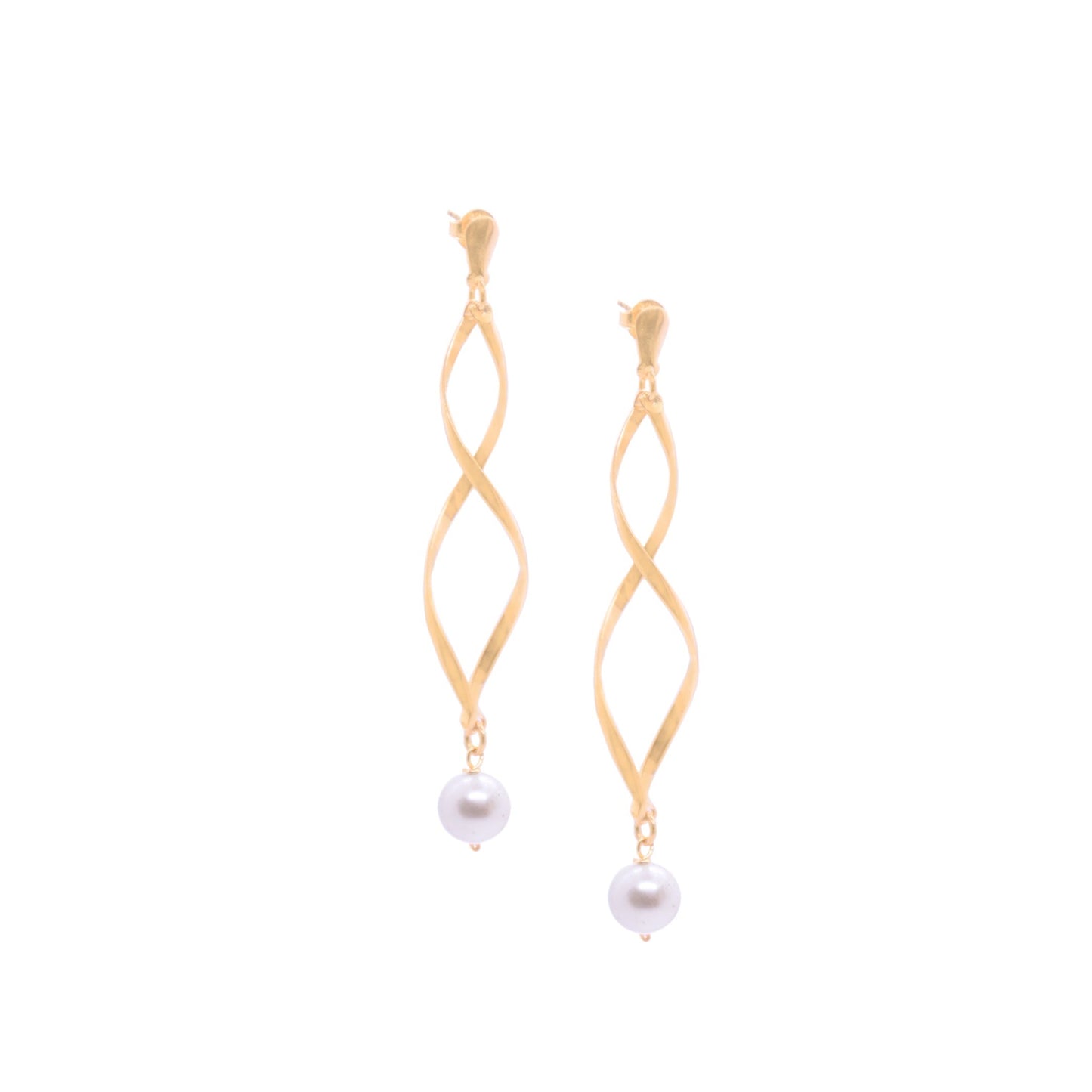 Aretes espiral de perlas