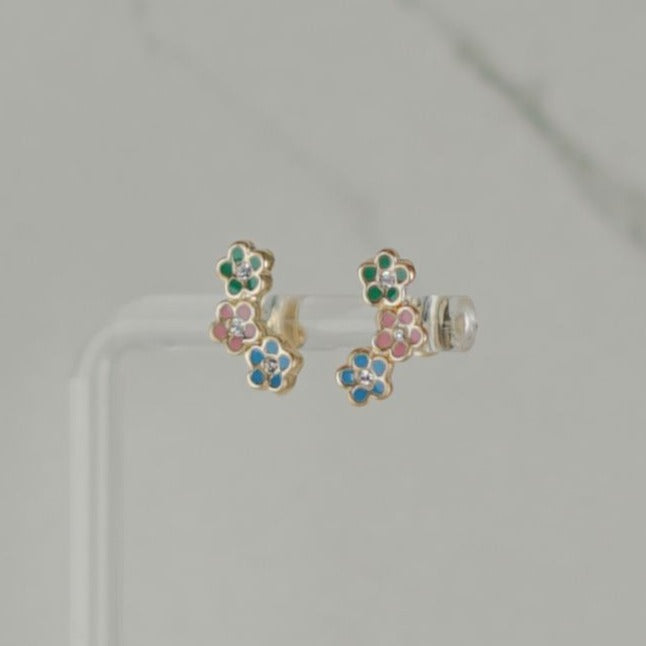 Aretes 3 florecitas