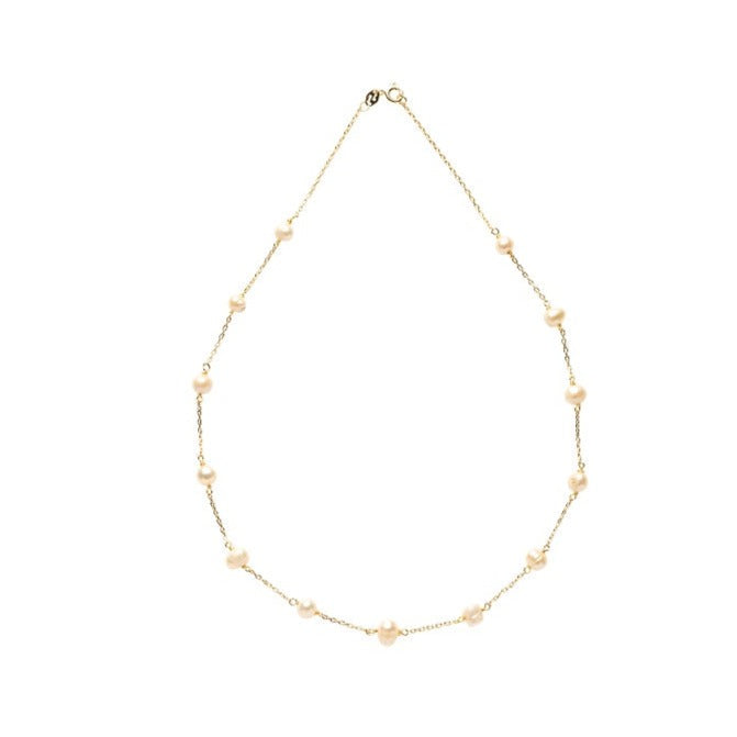 Collar de perlas de río rosadas