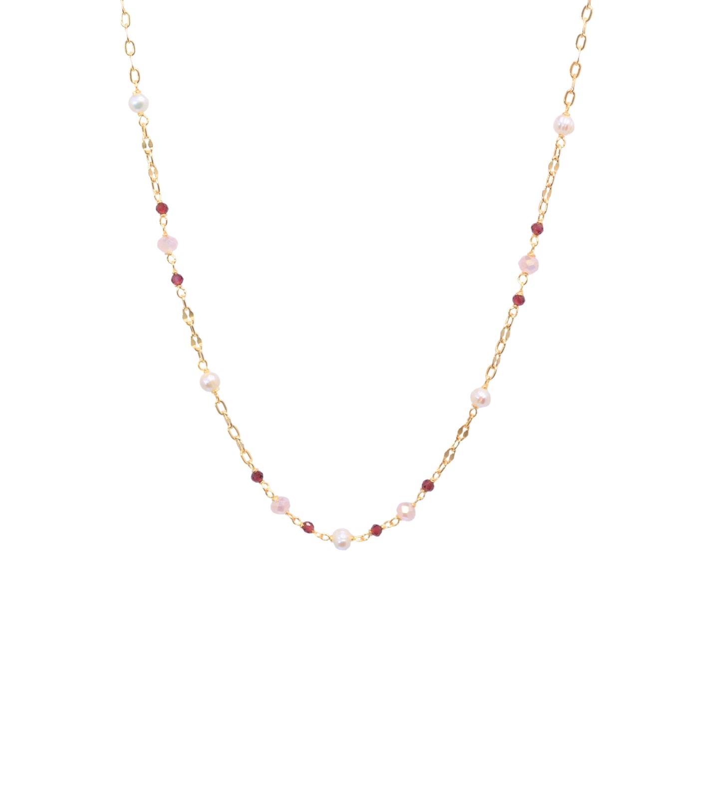 Chokers Granate y perlas
