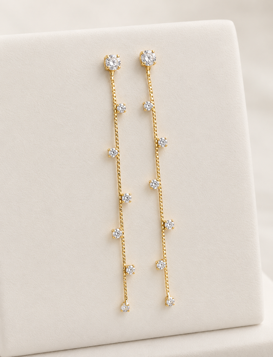 Aretes largos de zirconias