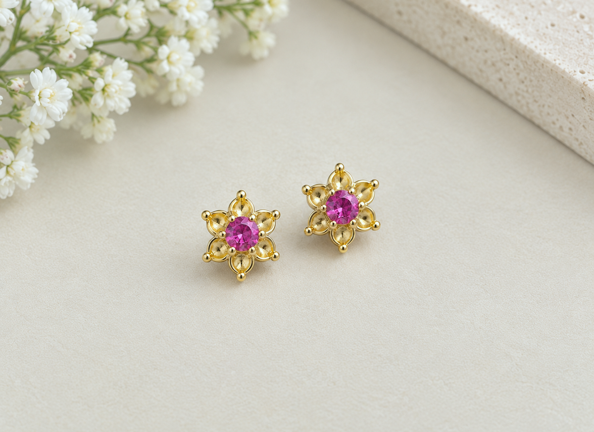 Flor 🌸 Zirconias rosa