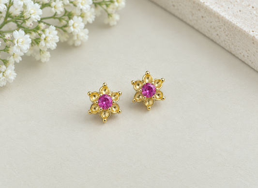 Flor 🌸 Zirconias rosa