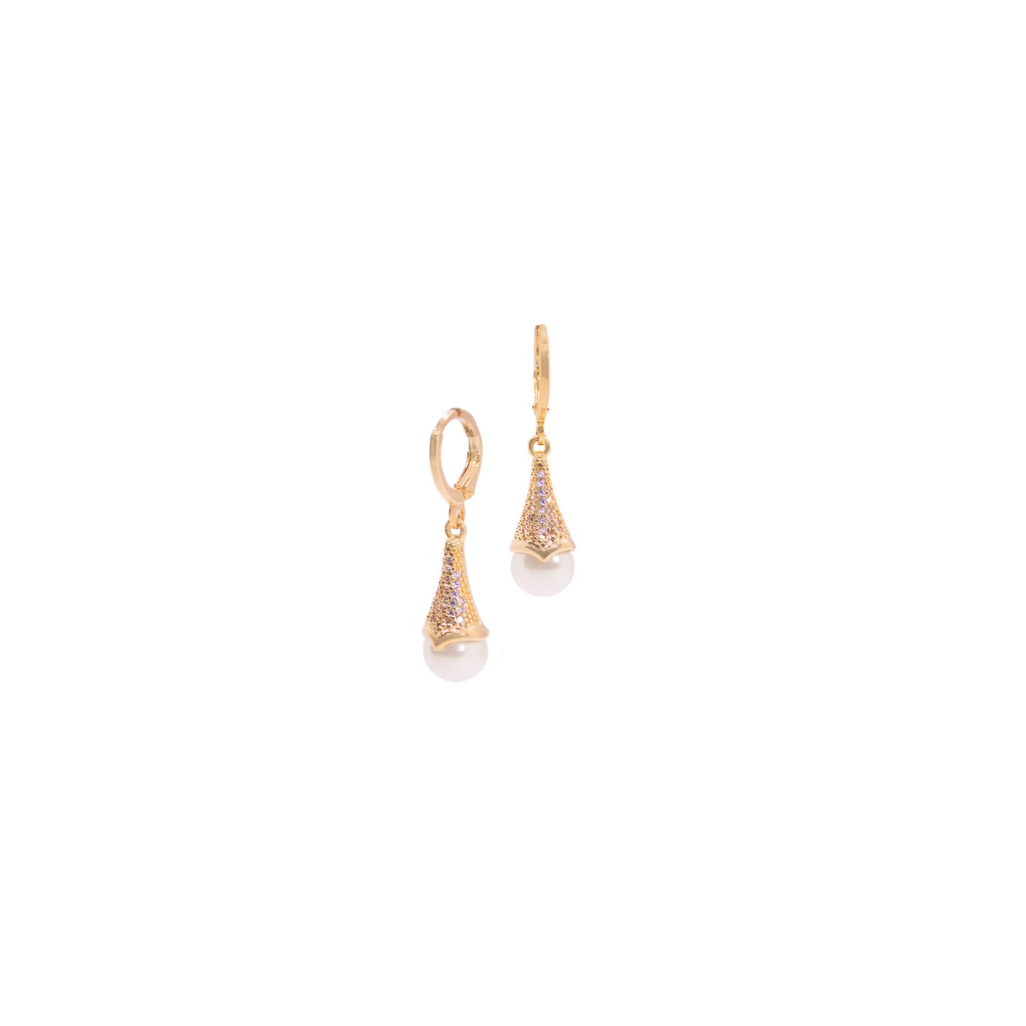 Aretes Gotita de Perla & zirconias