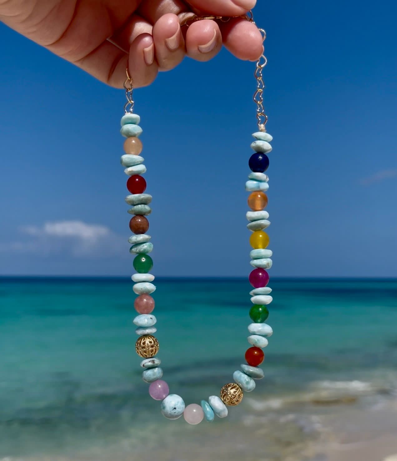 Chokers larimar & Piedras naturales