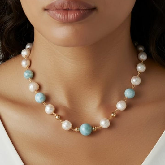 Collar de Larimar Elegante