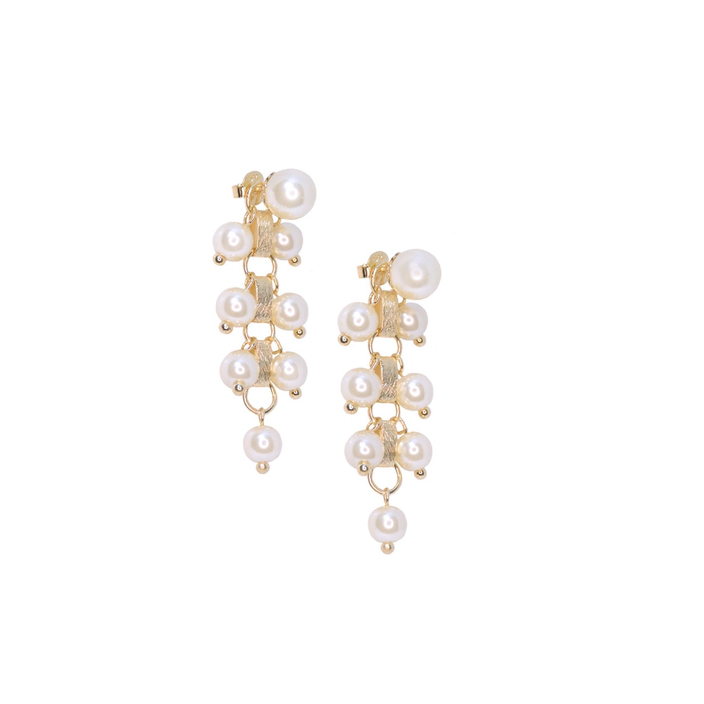 Aretes colgantes de perlas